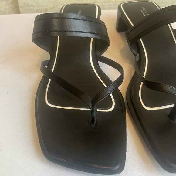 Rag & Bone Women's Colt Black Mid-Heel Sandal Size 9.5 Square Toe - Picture 2 of 16